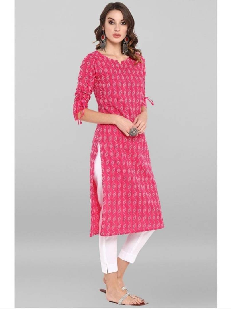 Stylish Cotton Printed Straight Kurta For Women